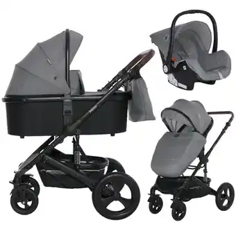 MamaLoes Babysjop Lorelli boston dolphin grey 3-in-1 kinderwagen incl. comet autostoel aanbieding