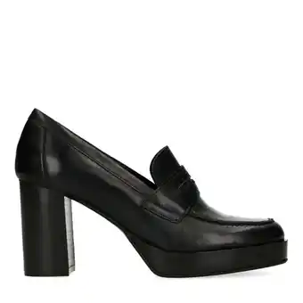 Manfield Manfield zwarte leren pumps aanbieding