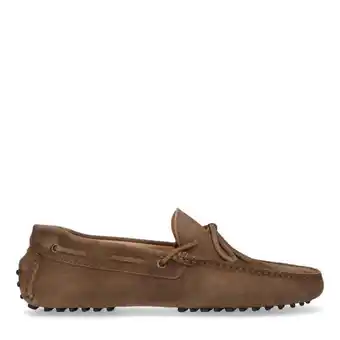 Manfield Manfield taupe suède loafers aanbieding