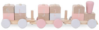 MamaLoes Babysjop Jollein pink houten speelgoed trein 117-001-66021 aanbieding