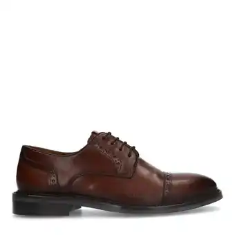 Manfield Manfield bruine leren veterschoenen aanbieding