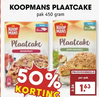 MCD Supermarkt Koopmans plaatcake aanbieding