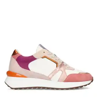 Manfield Manfield roze leren metallic sneakers aanbieding