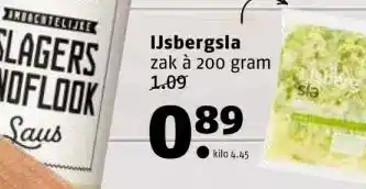 Poiesz Ijsbergsla zak à 200 gram aanbieding