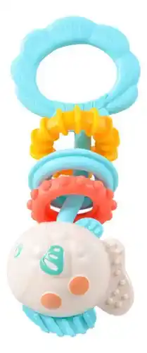 MamaLoes Babysjop Cangaroo teether blauw vis rammelaar/bijtring he0137 aanbieding