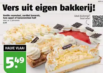 Poiesz Vanille roomvlaai, aardbei bavarois, luxe appel of bananenvlaai half voor ca. 5 personen aanbieding