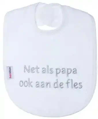 MamaLoes Babysjop Petit villain wit'net als papa ook aan de fles'slab aanbieding