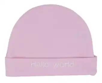 MamaLoes Babysjop Petit villain 'hello world'roze mutsje aanbieding