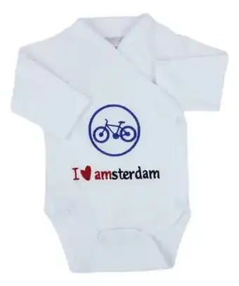 MamaLoes Babysjop Petit villain amsterdam fiets wit romper aanbieding