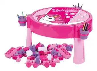 MamaLoes Babysjop Dolu unicorn activiteiten tafel incl. 100 blokken 2572 aanbieding