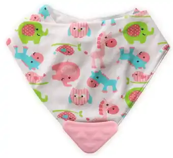 MamaLoes Babysjop Lorelli animals pink bandana slabber met bijtgedeelte 1026017 div aanbieding