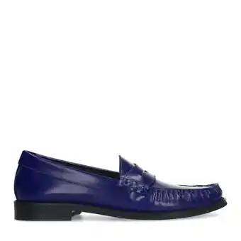 Manfield Manfield blauwe leren loafers aanbieding