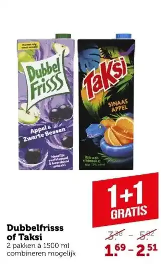 Coop Dubbelfrisss of taksi aanbieding