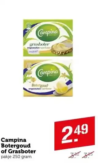 Coop Campina botergoud of grasboter aanbieding