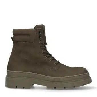 Manfield Manfield taupe suède veterboots aanbieding