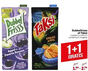 Coop Dubbelfrisss of taksi aanbieding