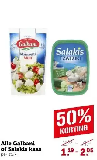 Coop Alle galbani of salakis kaas aanbieding