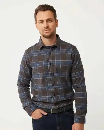 Mexx Mexx brushed checkered shirt navy aanbieding