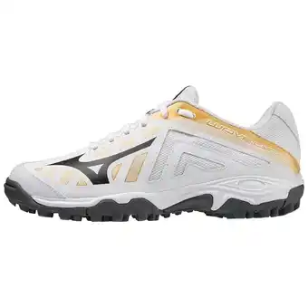 Mizuno Mizuno wave lynx junior hockeyschoenen wit/mp goud/iron gate maat 38.5 aanbieding