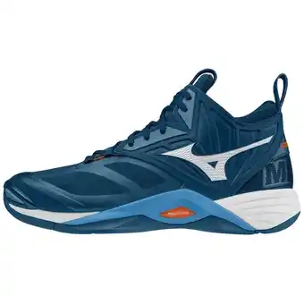 Mizuno Mizuno wave momentum 2 mid volleybalschoenen darkdenim/wit/scarletibi dames/heren maat 40.5 aanbieding