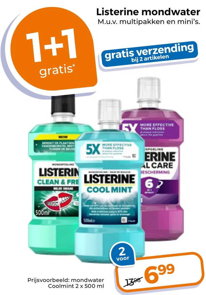 Listerine andwater aanbieding bij Trekpleister