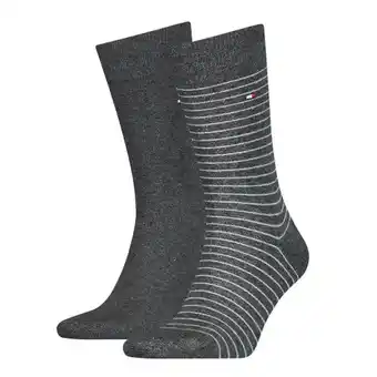 Modemania Tommy hilfiger men small stripe sock antraciet 2-pack-39/42 aanbieding