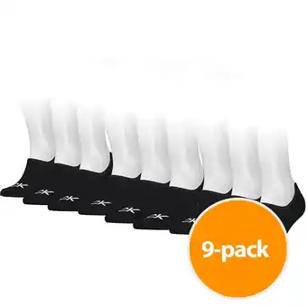 Modemania Calvin klein sokken footie high cut 9-pack zwart aanbieding