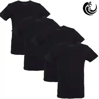 Modemania Vinnie-g heren t-shirt ronde hals zwart 4-pack-xxl aanbieding