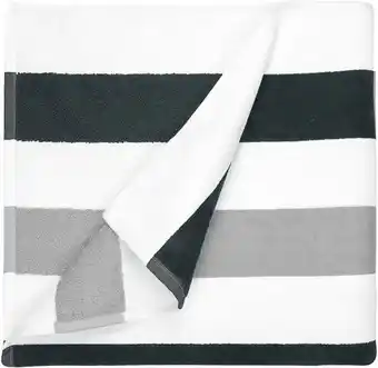 Modemania The one towelling strandhanddoek 90 x 190 cm stripe anthracite/light grey aanbieding