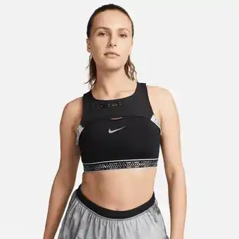 Nike Nike swoosh on the run licht gevoerde sport-bh met medium ondersteuning en rugzak - zwart aanbieding