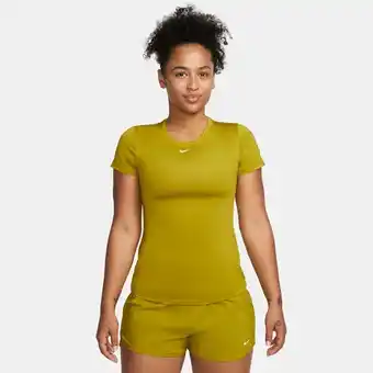 Nike Nike dri-fit one damestop met aansluitende pasvorm en korte mouwen - groen aanbieding