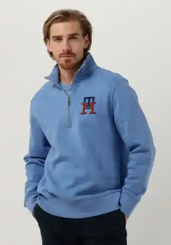 Omoda Tommy hilfiger heren truien & vesten essential monogram half zip - blauw aanbieding