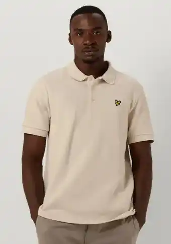 Omoda Lyle & scott heren polo's & t-shirts cuffed polo - beige aanbieding