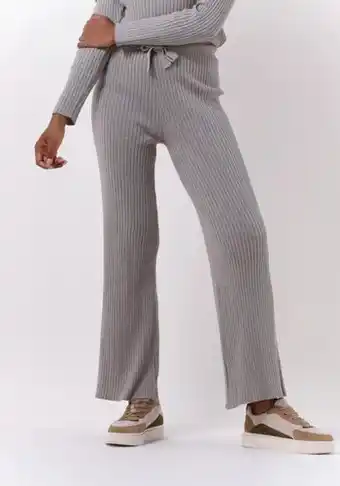 Omoda Esmé studios dames broeken june pants knit - lichtgrijs aanbieding