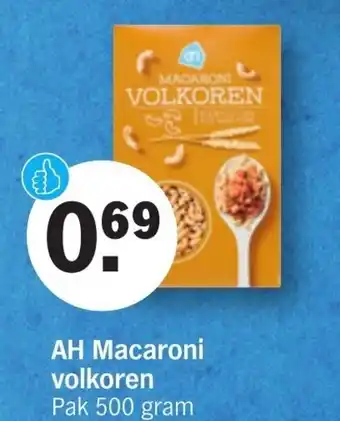 Albert Heijn Macaroni volkoren 500g aanbieding