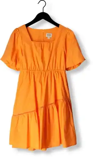 Omoda Scotch & soda meisjes jurken voluminous tape detail dress - oranje aanbieding