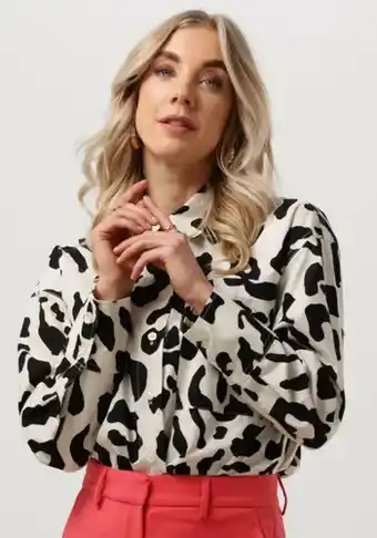 Omoda Alix the label dames blouses ladies woven big animal blouse - zwart aanbieding