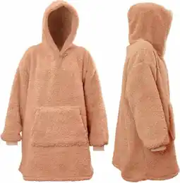 Intratuin Unique living hoodie met capuchon teddy roze onesize aanbieding