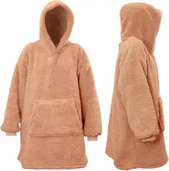 Intratuin Unique living hoodie met capuchon teddy roze onesize aanbieding