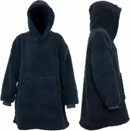 Intratuin Unique living hoodie met capuchon teddy blauw onesize aanbieding