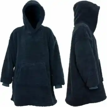 Intratuin Unique living hoodie met capuchon teddy blauw onesize aanbieding