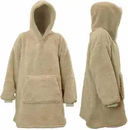 Intratuin Unique living hoodie met capuchon teddy grijs onesize aanbieding