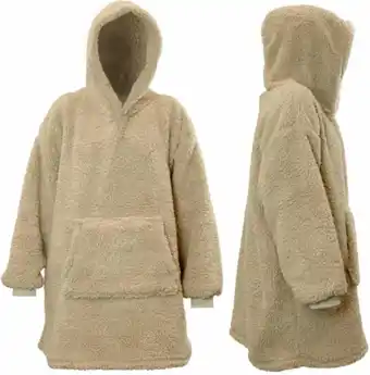Intratuin Unique living hoodie met capuchon teddy grijs onesize aanbieding