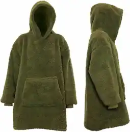 Intratuin Unique living hoodie met capuchonteddy groen onesize aanbieding