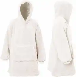 Intratuin Unique living hoodie met capuchon teddy wit onesize aanbieding