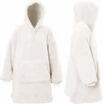 Intratuin Unique living hoodie met capuchon teddy wit onesize aanbieding