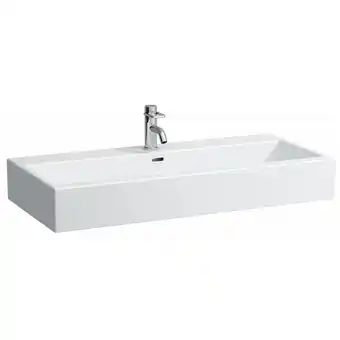 Sanitairwinkel.nl Laufen living city opzetwastafel 100x46x15.5cm 1 kraangat met overloop keramiek wit aanbieding