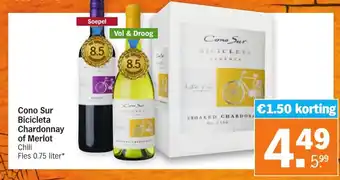 Albert Heijn Cono sur bicicleta chardonnay of merlot aanbieding