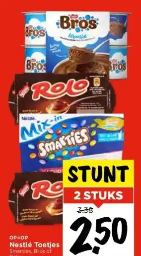 Vomar Voordeelmarkt Nestlé toetjes smarties, bros of rolo aanbieding