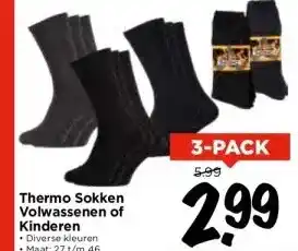 Vomar Voordeelmarkt Thermo sokken volwassenen of kinderen aanbieding